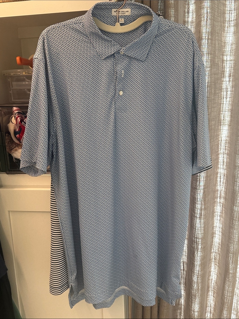 Peter Millar Summer Comfort size L Men’s Light Blue Short-Sleeve Polo